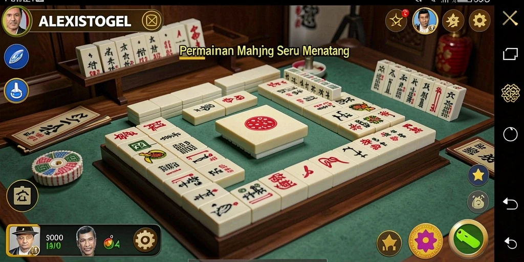 Screenshot gameplay ALEXISTOGEL menampilkan momen seru saat mencocokkan ubin Mahjong.