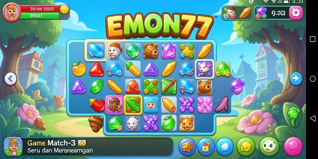 Gameplay seru dari EMON77 yang menantang dengan kombinasi warna-warni.