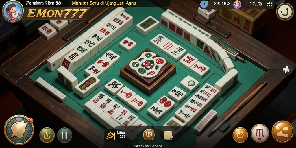 Screenshot gameplay EMON777 menampilkan momen seru dalam permainan Mahjong.