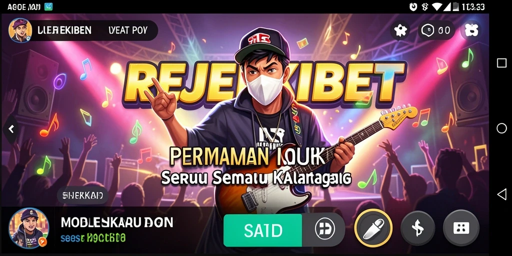 Tampilan menarik dari gameplay musik dalam REJEKIBET.
